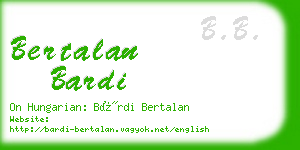 bertalan bardi business card